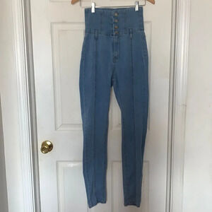 Shein Blue High Waisted Corset Jeans Size XS